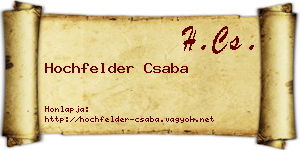 Hochfelder Csaba névjegykártya